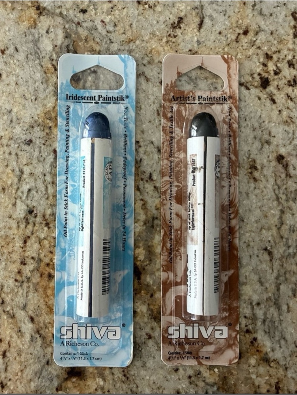 Richeson Shiva Artist Oil Paintstik Set Raw Umber & Iridescent Sapphire Sealed